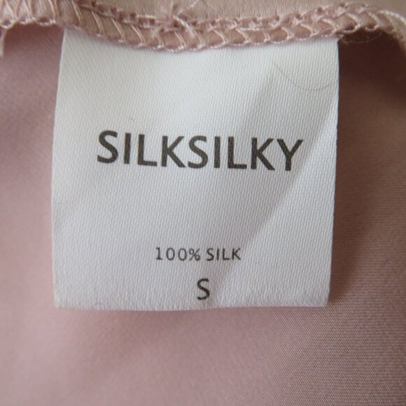 New SilkSilky Womens 100% Silk Pink Slip Dress Adjustable Straps Size Small - Picture 9 of 10